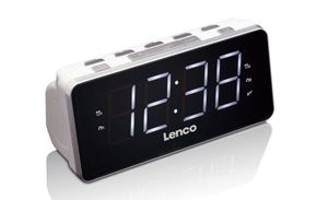 PLL FM Wekkerradio groot en overzichtelijk 1,8"" LED display Lenco CR-18 White Wit