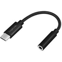LogiLink UA0398 audio kabel 0,13 m 3.5mm TRRS USB Type-C Zwart - thumbnail