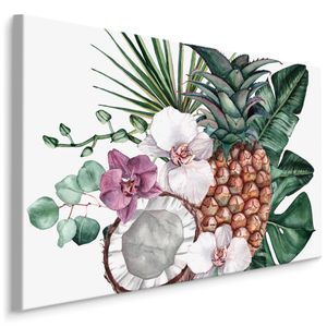 Schilderij - Tropisch fruit en orchidee, multi-gekleurd, scherp geprijsd