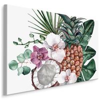 Schilderij - Tropisch fruit en orchidee, multi-gekleurd, scherp geprijsd - thumbnail