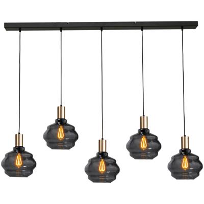 Masterlight 5-lichts hanglamp - goud -Porto met Ball smoke glazen - Ø 24cm - 2711-05-02-130-5-3