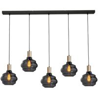 Masterlight 5-lichts hanglamp - goud -Porto met Ball smoke glazen - Ø 24cm - 2711-05-02-130-5-3