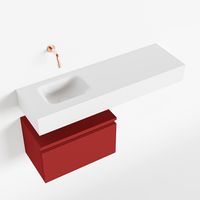 Toiletmeubel Mondiaz Andor | 100 cm | Meubelkleur Fire | Lex vrijhangend wastafel Talc Links | Zonder kraangat