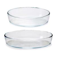 Ovenschalen 2-delige set - borosilicaat glas - ovaal - 1.5 / 2 Liter - thumbnail