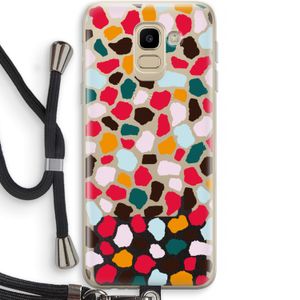 Colored Giraffe: Samsung Galaxy J6 (2018) Transparant Hoesje met koord