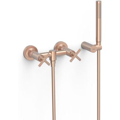 Douchekraan Tres Mont Blanc | Opbouw | Mengkraan | 2-hendels | hoh 15 cm | Incl.Handdoucheset | 24k Rose goud mat