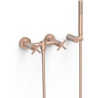 Douchekraan Tres Mont Blanc | Opbouw | Mengkraan | 2-hendels | hoh 15 cm | Incl.Handdoucheset | 24k Rose goud mat