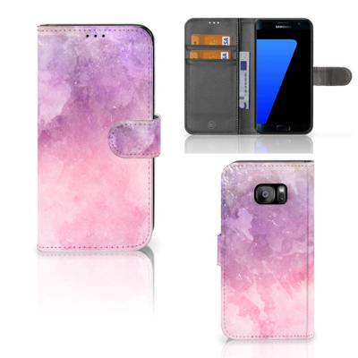 Hoesje Samsung Galaxy S7 Edge Pink Purple Paint | Portemonnee hoesje