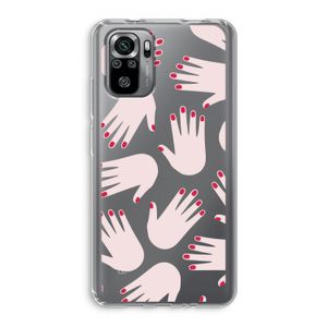 Hands pink: Xiaomi Redmi Note 10S Transparant Hoesje