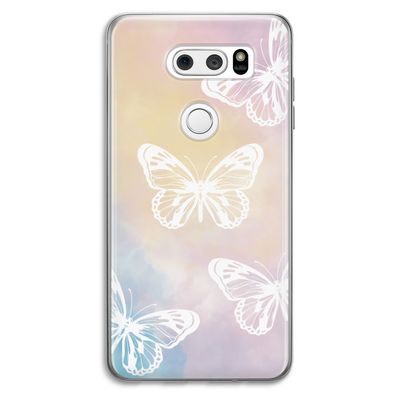 White butterfly: LG V30 Transparant Hoesje