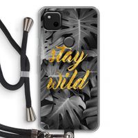 Stay wild: Pixel 4a Transparant Hoesje met koord