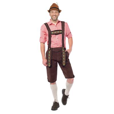 Tiroler lederhose verkleed broek/kostuum - voor heren - Oktoberfest - bruin - Carnaval