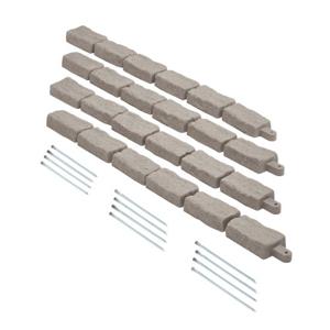 VEVOR Set van 4 gazonranden PE steenlook bedrand 1180x95x57mm