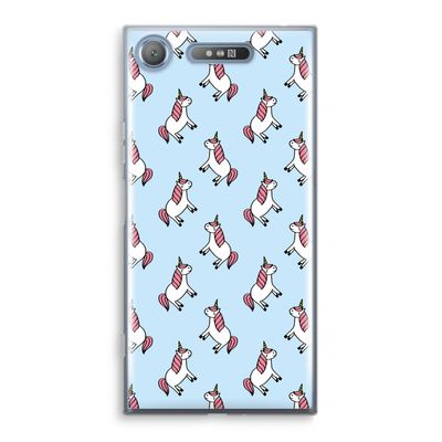 Eenhoorns overal: Sony Xperia XZ1 Transparant Hoesje Eenhoorns overal: Sony Xperia XZ1 Transparant Hoesje