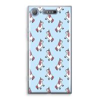 Eenhoorns overal: Sony Xperia XZ1 Transparant Hoesje