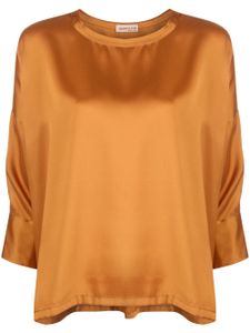 Blanca Vita blouse asymétrique à fini satiné - Marron