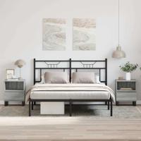 Nachtkastjes 2 st 40x35x50 cm bewerkt hout grijs sonoma eiken