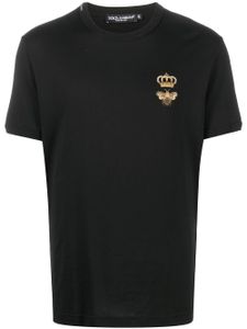 Dolce & Gabbana t-shirt à détail brodé - Noir