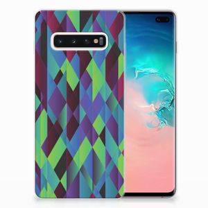 Samsung Galaxy S10 Plus TPU Hoesje Abstract Green Blue