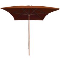 The Living Store Parasol - Houten - Terracotta - 200 x 300 x 250 cm - UV-beschermend - thumbnail