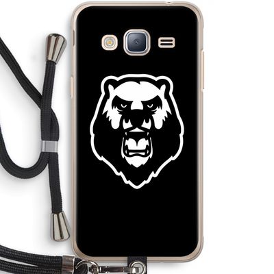 Angry Bear (black): Samsung Galaxy J3 (2016) Transparant Hoesje met koord
