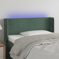 Hoofdbord LED 83x16x78/88 cm fluweel donkergroen