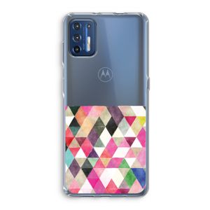 Gekleurde driehoekjes: Motorola Moto G9 Plus Transparant Hoesje