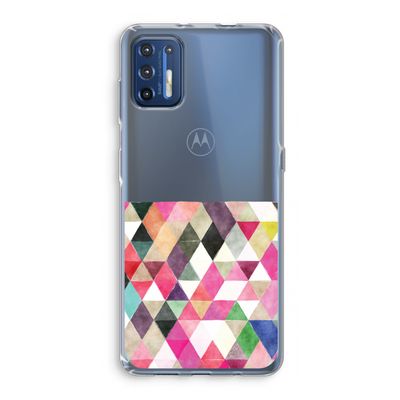 Gekleurde driehoekjes: Motorola Moto G9 Plus Transparant Hoesje