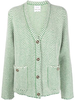 Barrie cardigan en maille chevrons à col v - Vert