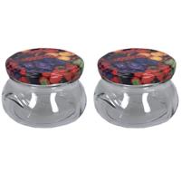 Weckpotten/inmaakpotten - Set van 8x stuks - met schroefdeksel - 300 ml - bewaarpot