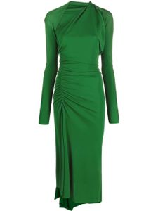 Victoria Beckham robe mi-longue asymétrique à fronces - Vert