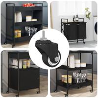 VidaXL Zwenkwiel 12 pcs zwart 40,4 x 40,4 x 19,7 mm ijs en nylon