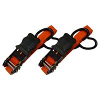 Spanband profi - 2x - oranje - polyester/rubber - 4,5 m - ratel
