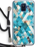 Gekleurde driehoekjes blauw: Samsung Galaxy A6 (2018) Transparant Hoesje met koord