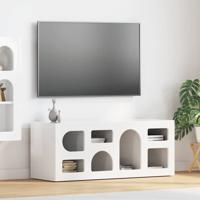 TV-kast Hoogglans wit 100 x 35 x 40 cm Bewerkt hout