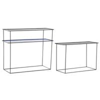 Wandtafel DKD Home Decor Zwart Blauw Metaal Modern (70 x 27 x 45 cm) (2 Stuks)