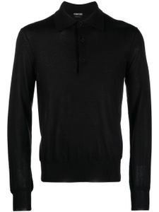 TOM FORD polo en maille à manches longues - Noir