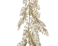 Kerstslinger Glitter Blad Goud 130cm