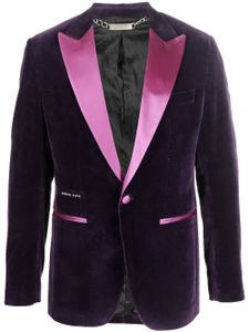 Philipp Plein blazer en velours à simple boutonnage - Violet