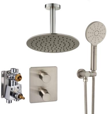 Ben Lavion 250 inbouw regendoucheset met 4 straalsoorten en plafondaansluiting Ø25cm RVS-look