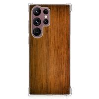 Samsung Galaxy S23 Ultra Stevig Telefoonhoesje Donker Hout