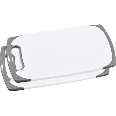 Kunststof snijplank - 2x - wit - 24 x 40 cm - Keuken artikelen - Snijplanken voor groente/vlees/frui