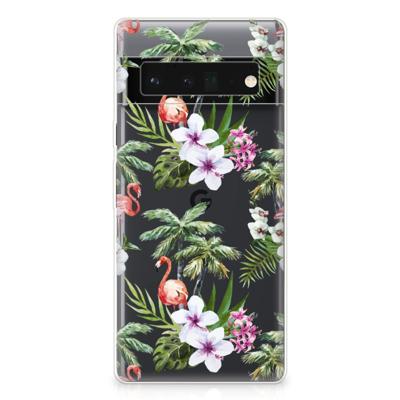 Google Pixel 6 Pro | TPU Hoesje | Flamingo Palms