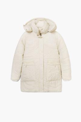 Gewatteerde jas met textuur - WHITE - XS