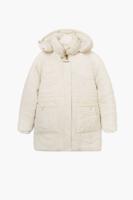 Gewatteerde jas met textuur - WHITE - XS