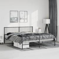 Bedframe met hoofd- en voeteneinde metaal zwart 183x213 cm