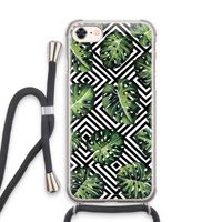 Geometrische jungle: iPhone 8 Transparant Hoesje met koord