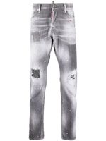 DSQUARED2 jean slim à effet taches de peinture - Gris