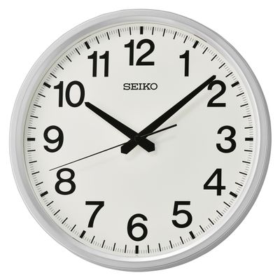 Seiko QHA009A Wandklok Kunststof zilverkleurig-wit 30,5 x 4,2 cm