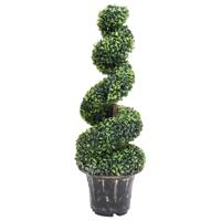 Kunstplant met pot buxus spiraal 100 cm groen